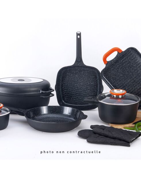 Padella antiaderente rimovibile in ceramica Greblon CK 'Alizée' in ceramica nera a induzione - D.35 cm