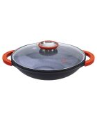 Wok anti-adhésif Greblon CK Céramique 'Alizée' induction noir  - 4.8L