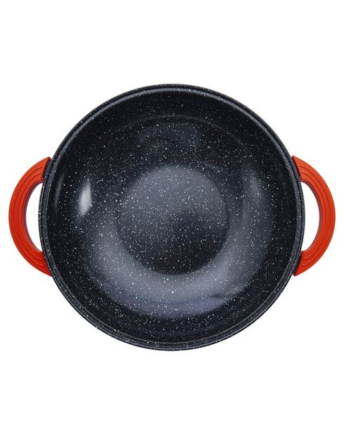 Wok anti-adhésif Greblon CK Céramique 'Alizée' induction noir  - 4.8L