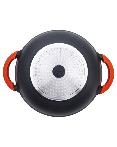 Wok anti-adhésif Greblon CK Céramique 'Alizée' induction noir  - 4.8L