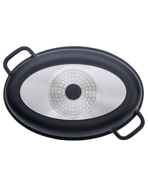 Braciere antiaderente in ceramica Greblon CK 'Alizée' nero a induzione - 35x35x3,5 cm