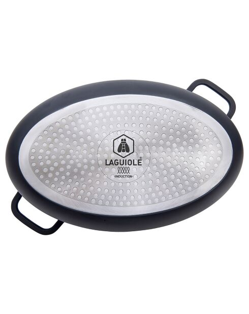 Braciere antiaderente in ceramica Greblon CK 'Alizée' nero a induzione - 35x35x3,5 cm