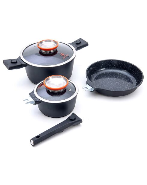 Batterie de cuisine Alizée MiniMax noire - 8 pièces