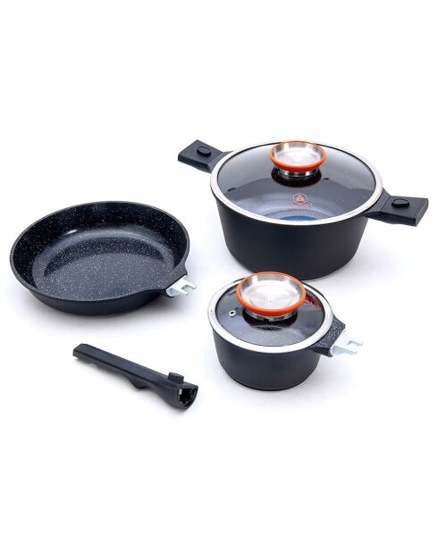 Batterie de cuisine Alizée MiniMax noire - 8 pièces
