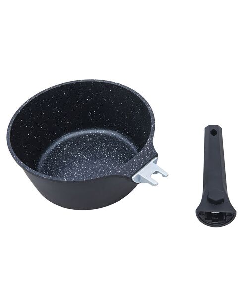 3 Casseroles amovible anti-adhésif Greblon CK Céramique 'Alizée' induction noire