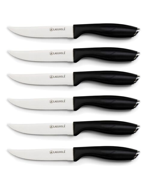 6 schwarze Lumin-Messer - 26,5 x 24,5 x 2,5 cm