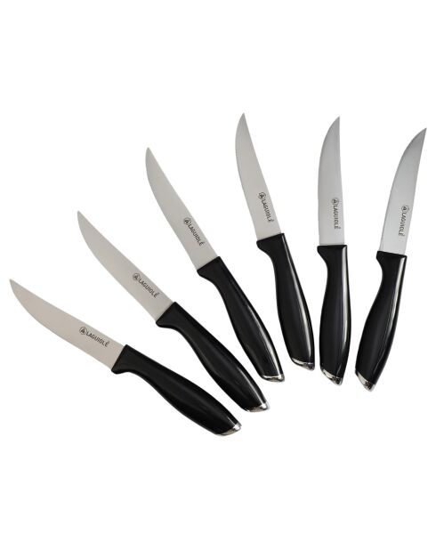 6 schwarze Lumin-Messer - 26,5 x 24,5 x 2,5 cm