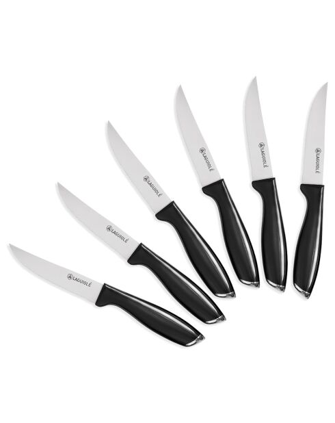 6 schwarze Lumin-Messer - 26,5 x 24,5 x 2,5 cm