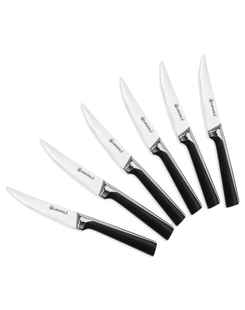 6 Couteaux ScintiBois noirs -  26.5x24.5x2.5 cm