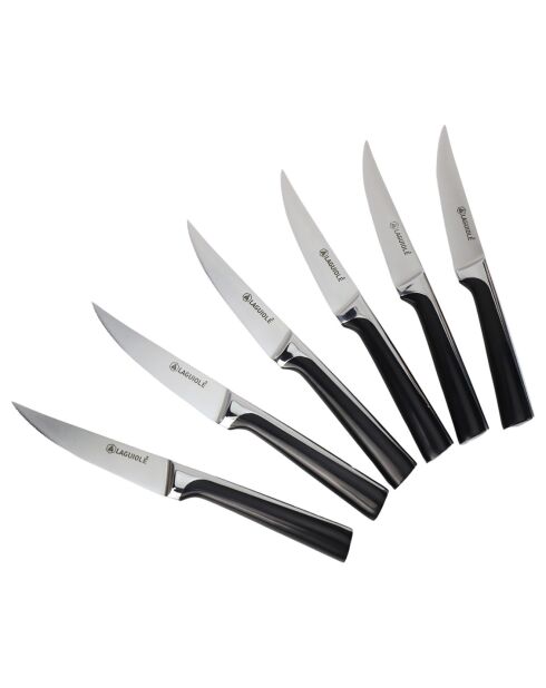 6 Couteaux ScintiBois noirs -  26.5x24.5x2.5 cm