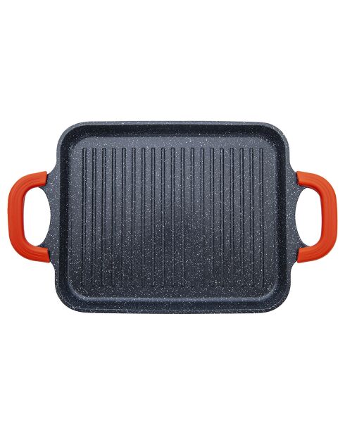 Plancha anti-adhésif Greblon noir  -  48x30x5 cm