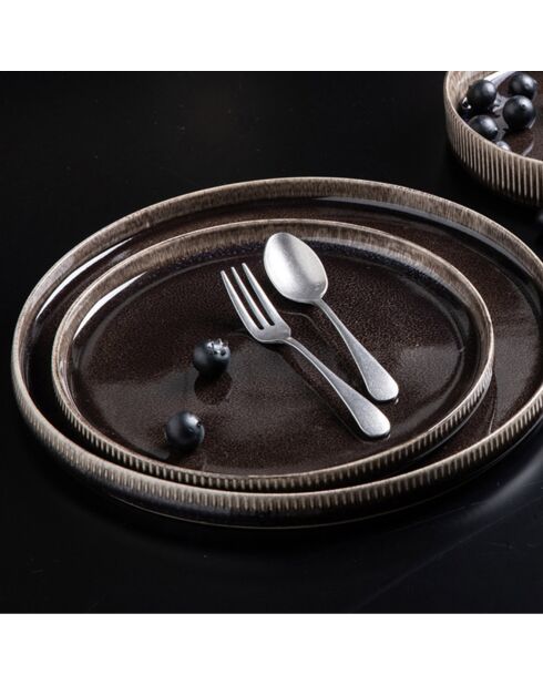 Servizio da tavola marrone - 12 pezzi