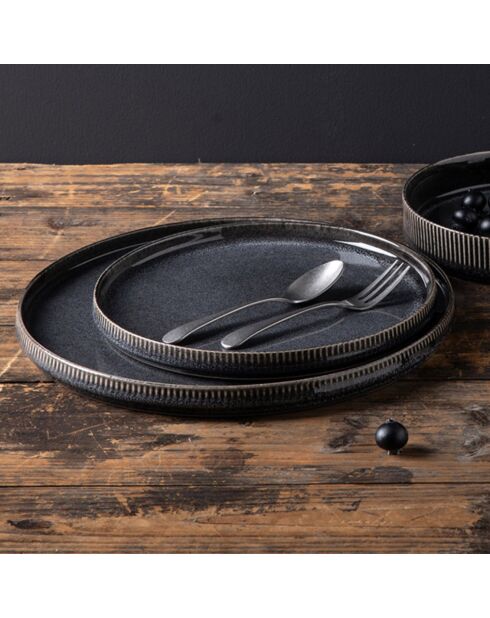 Service de table noir - 12 Pièces