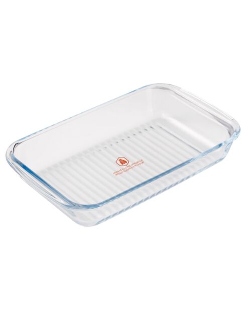 3 Plats au four en verre transparents  35.7x28.7x17.4 cm