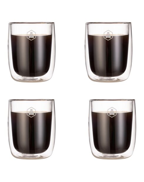 4 Tasses à Espresso transparentes - 100ml
