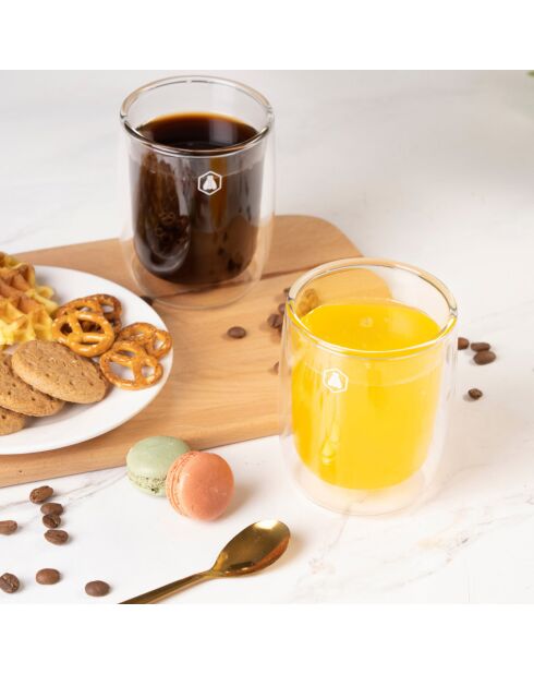 2 Tasses à Cappuccino transparents - 250ml