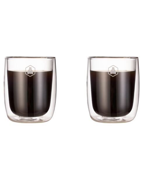 2 Tasses à Cappuccino transparents - 250ml