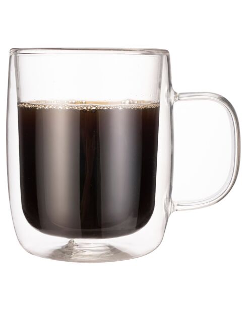 2 Mugs à Double Paroi transparents - 250ml