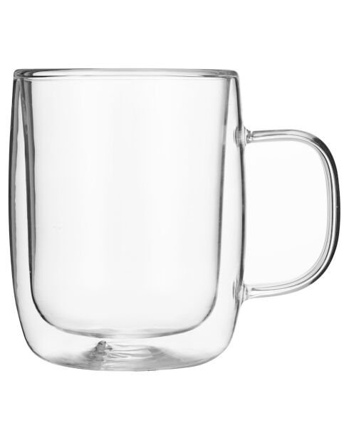 2 Mugs à Double Paroi transparents - 250ml