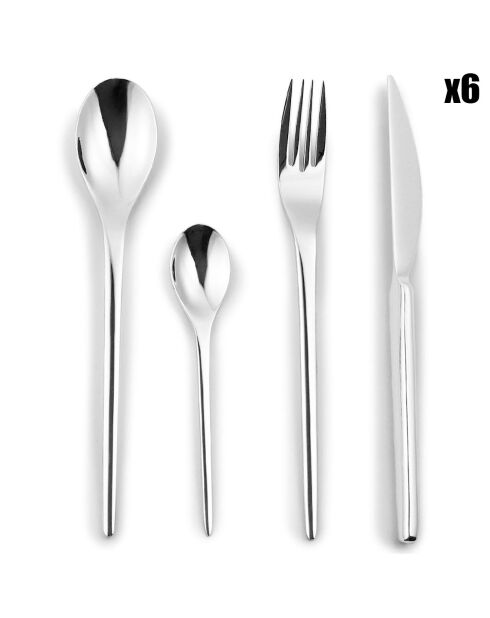 Ménagère Jonquille argentée -  24 Pièces