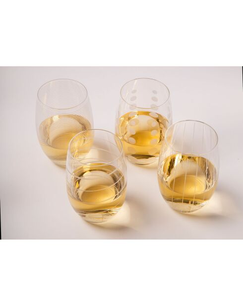 4 Verres en Cristal transparents -  D.12 cm