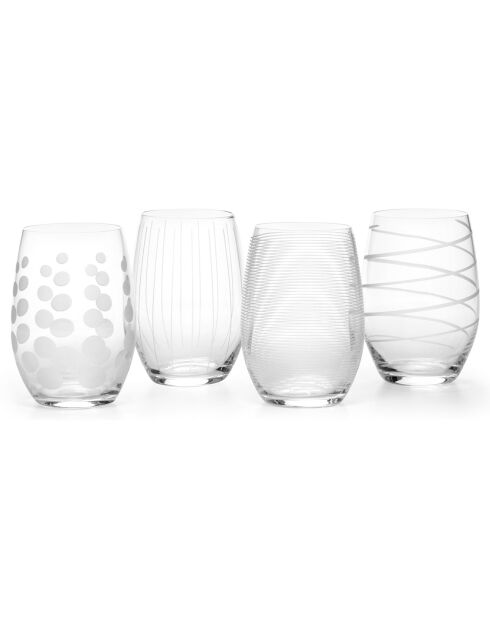 4 Verres en Cristal transparents -  D.12 cm