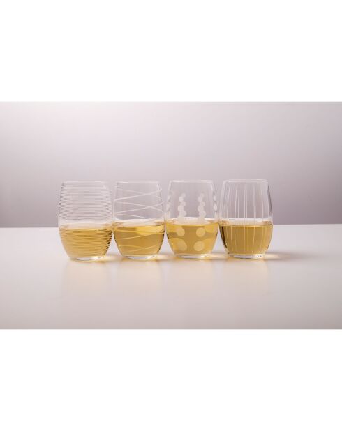4 Verres en Cristal transparents -  D.12 cm