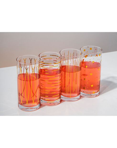 4 Verres en Cristal transparents -  D.16 cm