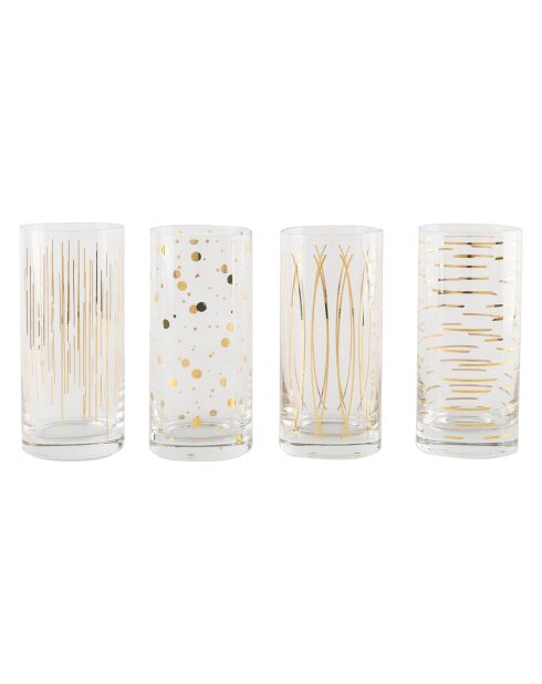 4 Verres en Cristal transparents -  D.16 cm