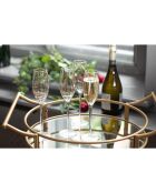 4 Flûtes à champagne en Cristal transparentes -  D.16 cm