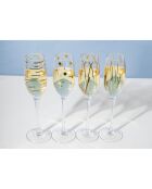 4 Flûtes à champagne en Cristal transparentes -  D.16 cm
