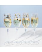 4 Flûtes à champagne en Cristal transparentes -  D.16 cm