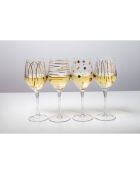 4 Verres à pied en Cristal transparents - D.18 cm