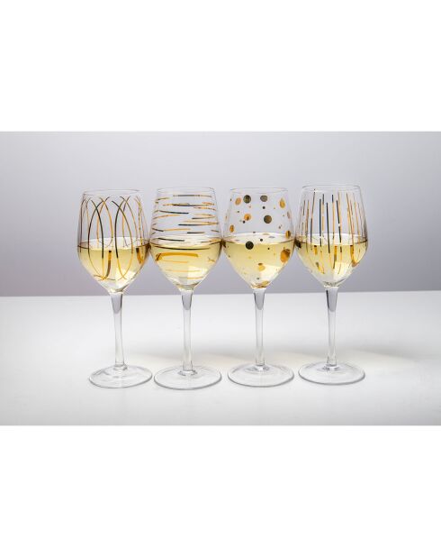 4 Verres à pied en Cristal transparents - D.18 cm