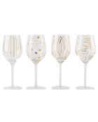 4 Verres à pied en Cristal transparents - D.18 cm