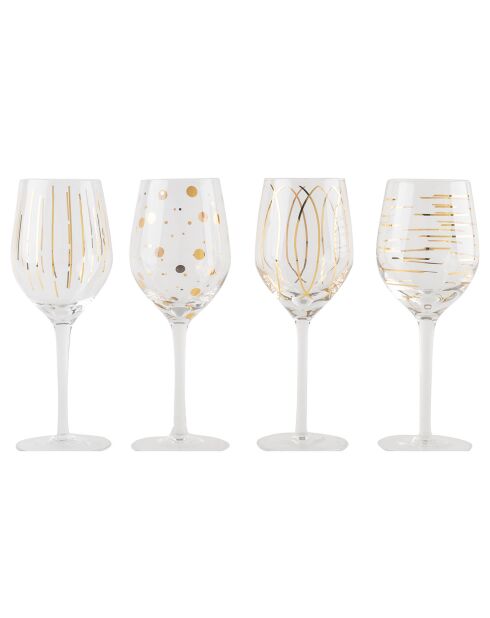 4 Verres à pied en Cristal transparents - D.18 cm