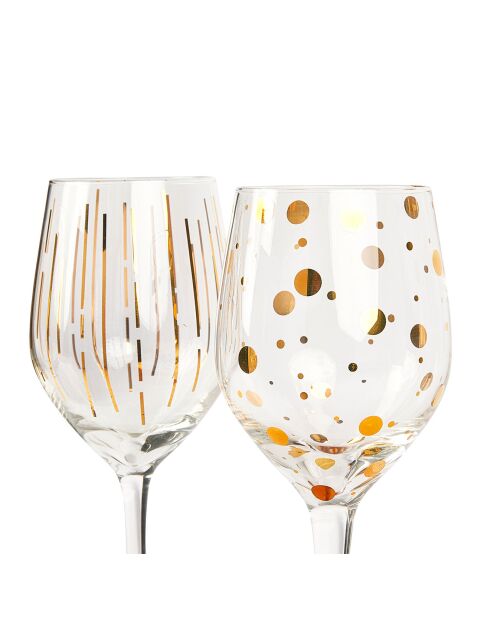 4 Verres à pied en Cristal transparents - D.18 cm