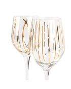 4 Verres à pied en Cristal transparents - D.18 cm