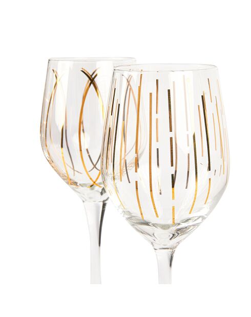 4 Verres à pied en Cristal transparents - D.18 cm