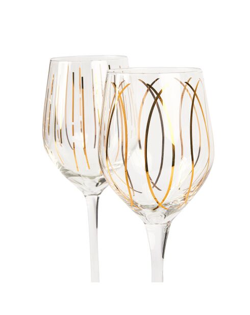 4 Verres à pied en Cristal transparents - D.18 cm