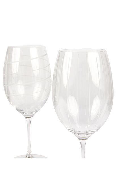 4 Verres à vin en Cristal Rouge transparents -  D.21 cm