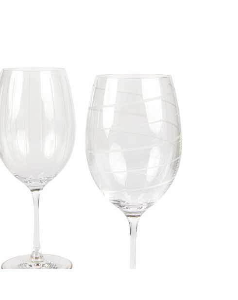 4 Verres à vin en Cristal Rouge transparents -  D.21 cm