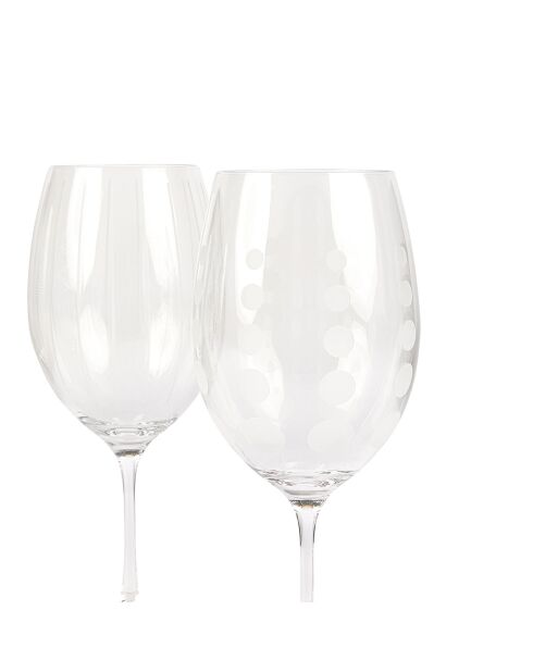 4 Verres à vin en Cristal Rouge transparents -  D.21 cm