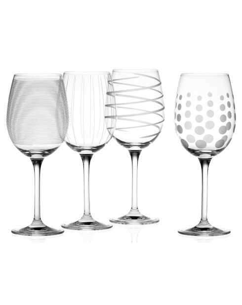 4 Verres À Vin Blanc en Cristal transparents -  D.18.5 cm