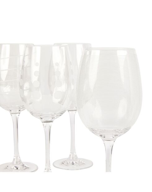 4 Verres À Vin Blanc en Cristal transparents -  D.18.5 cm