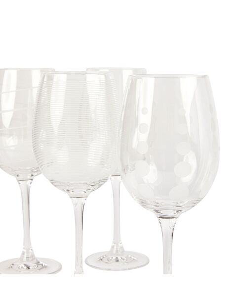 4 Verres À Vin Blanc en Cristal transparents -  D.18.5 cm
