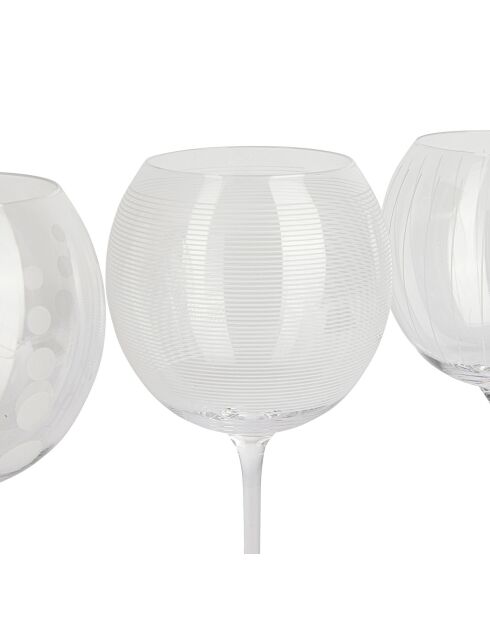 4 Verres ballon en Cristal transparents -  D.23 cm