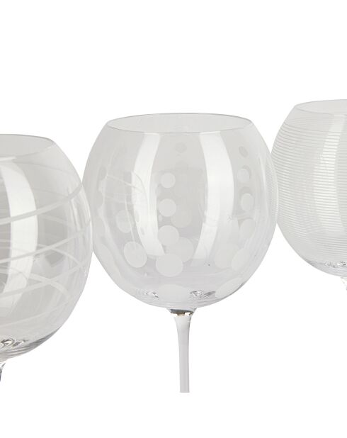 4 Verres ballon en Cristal transparents -  D.23 cm