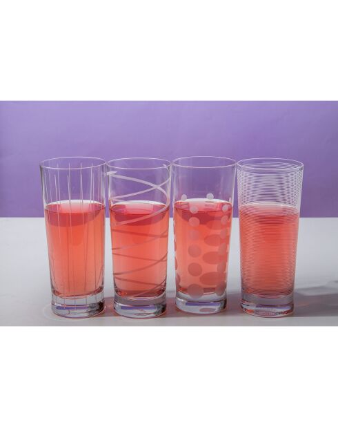 4 Verres en Cristal transparents -  D.17 cm