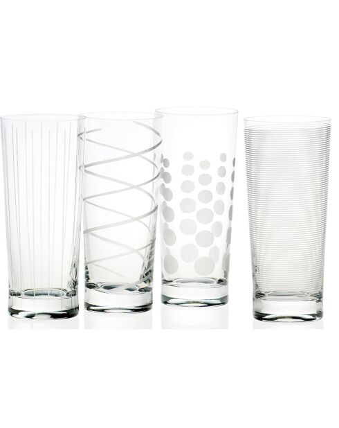 4 Verres en Cristal transparents -  D.17 cm